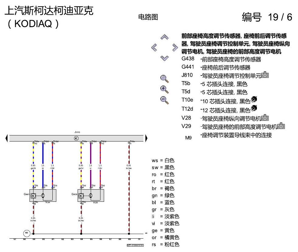 斯柯达科迪亚克 座椅带记忆 电路图