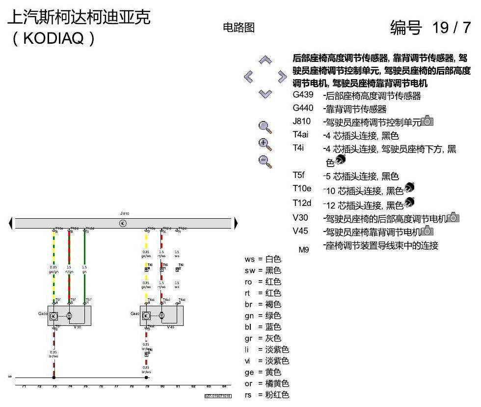 斯柯达科迪亚克 座椅带记忆 电路图