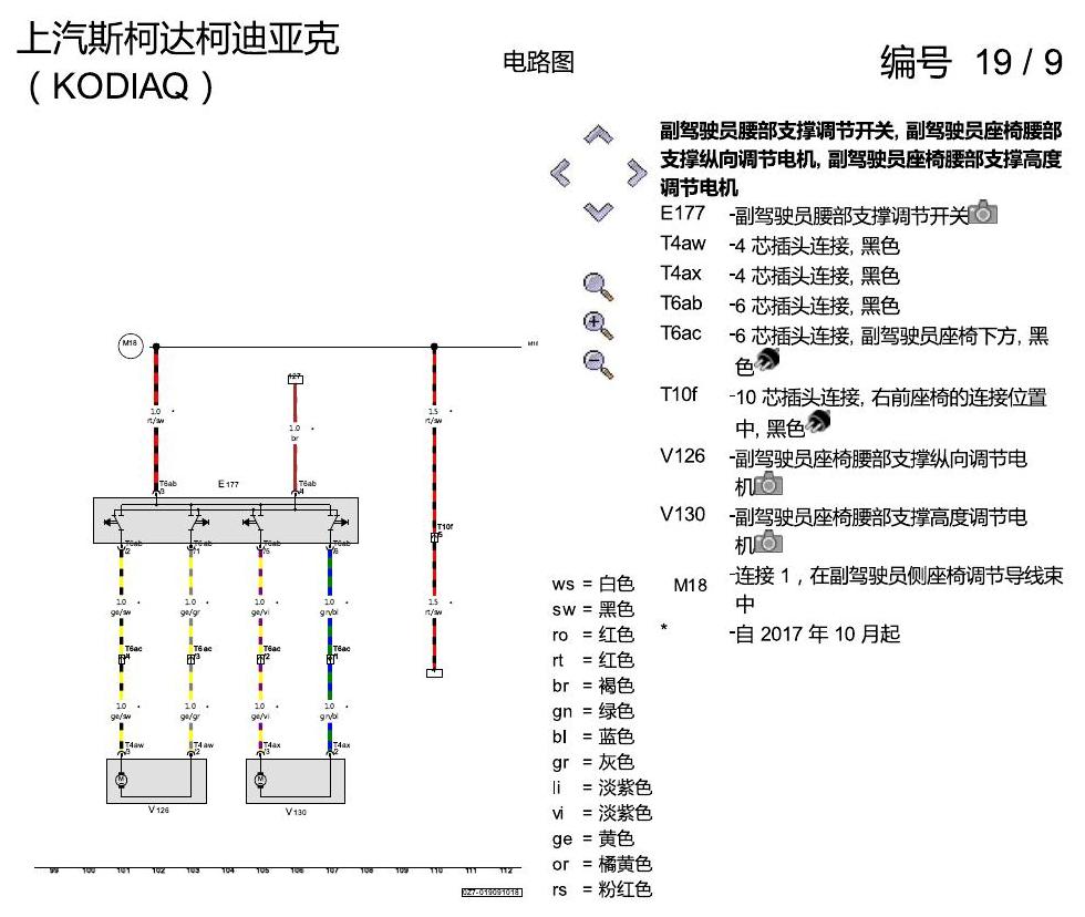 斯柯达科迪亚克 座椅带记忆 电路图