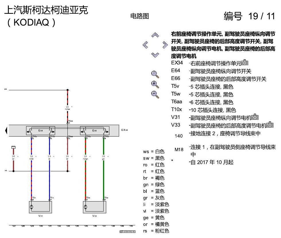 斯柯达科迪亚克 座椅带记忆 电路图