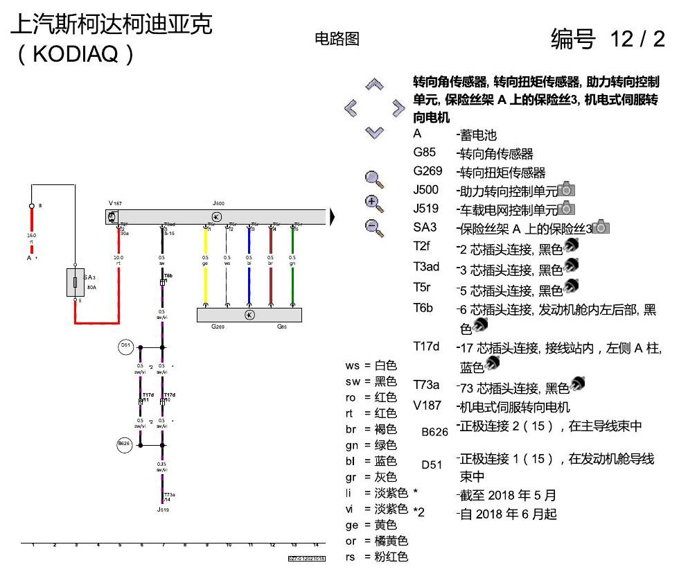 斯柯达科迪亚克 方向机 电路图