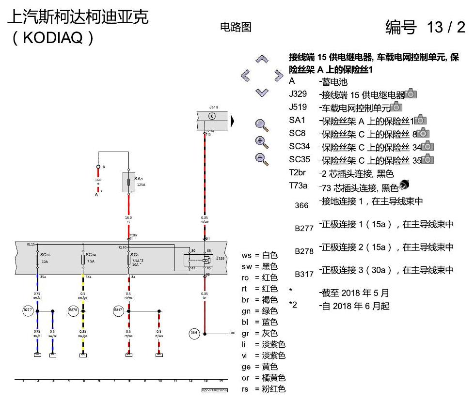 斯柯达科迪亚克 绿素大灯 电路图