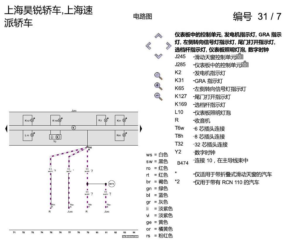 斯柯达速派 仪表板 电路图