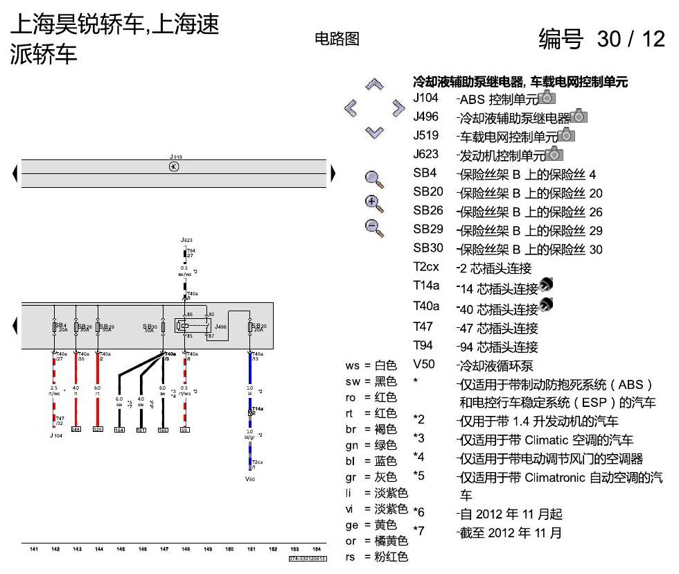 斯柯达速派 保险丝配置 电路图