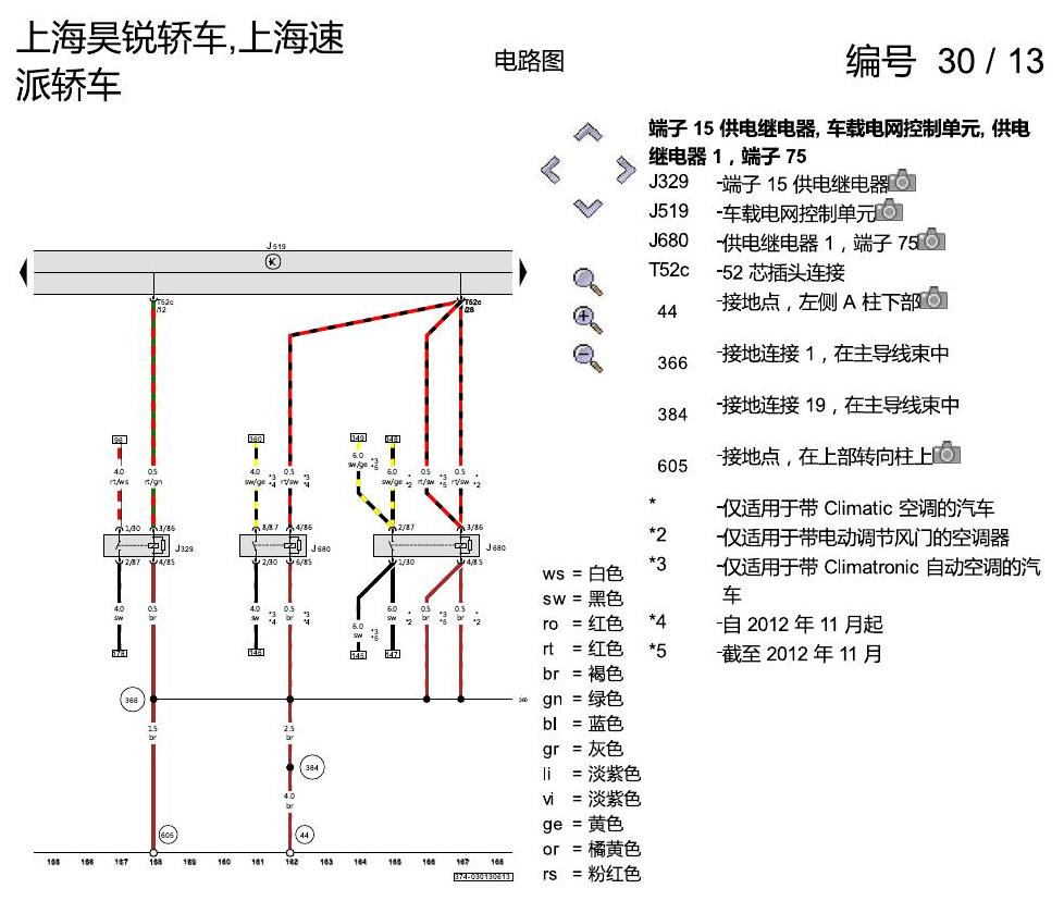 斯柯达速派 保险丝配置 电路图
