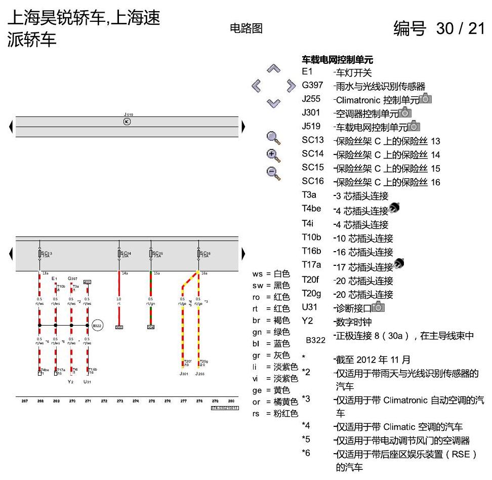 斯柯达速派 保险丝配置 电路图