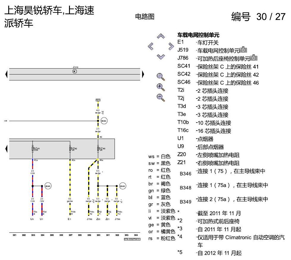 斯柯达速派 保险丝配置 电路图