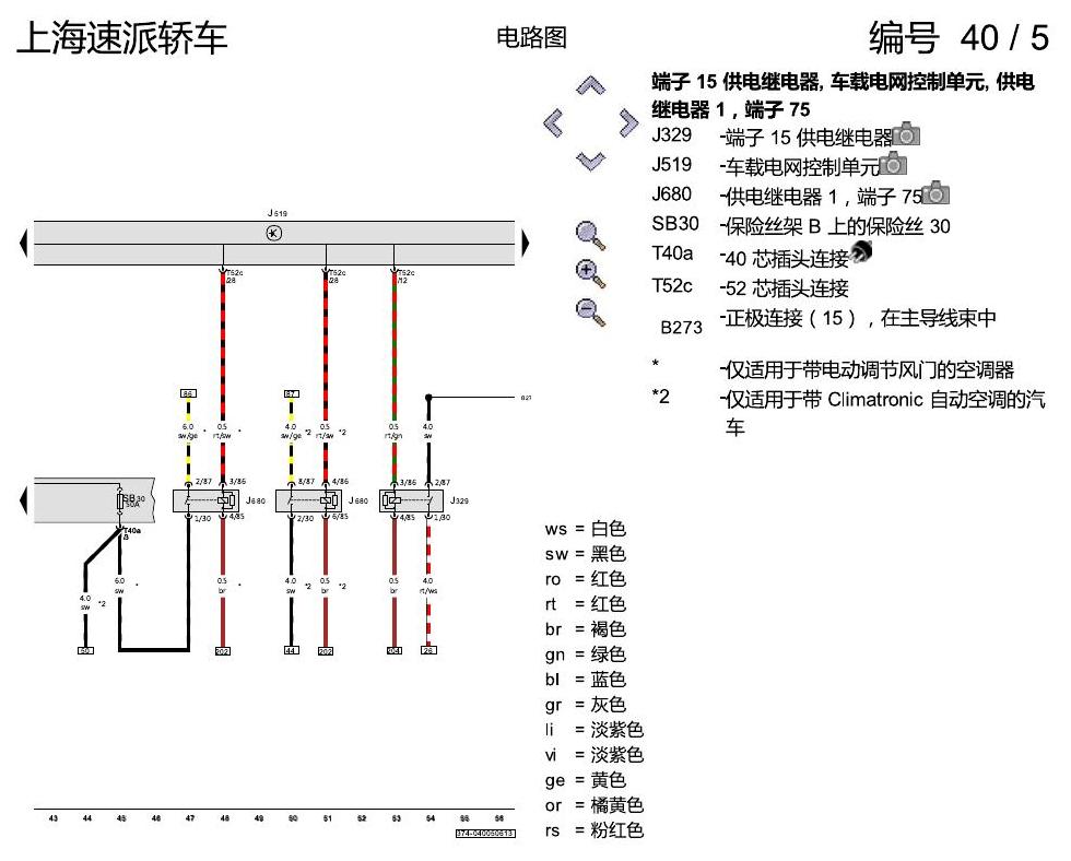 斯柯达速派 基本装备 电路图