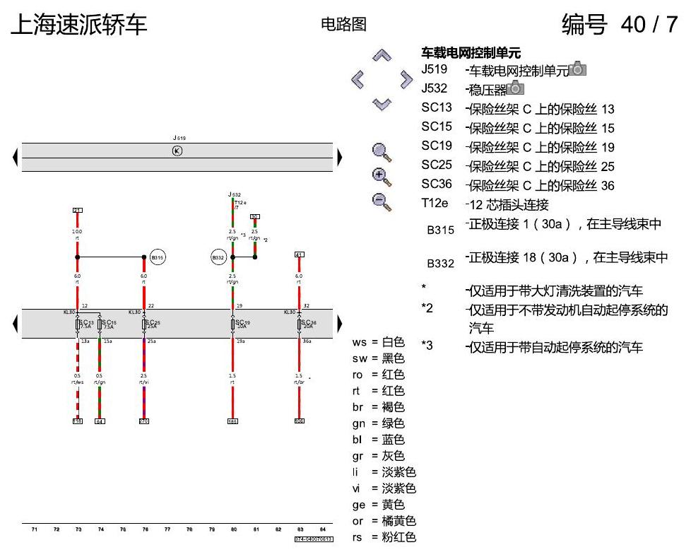斯柯达速派 基本装备 电路图