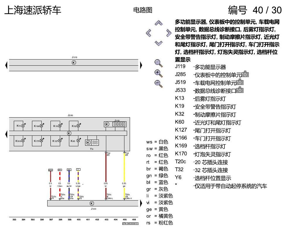 斯柯达速派 基本装备 电路图