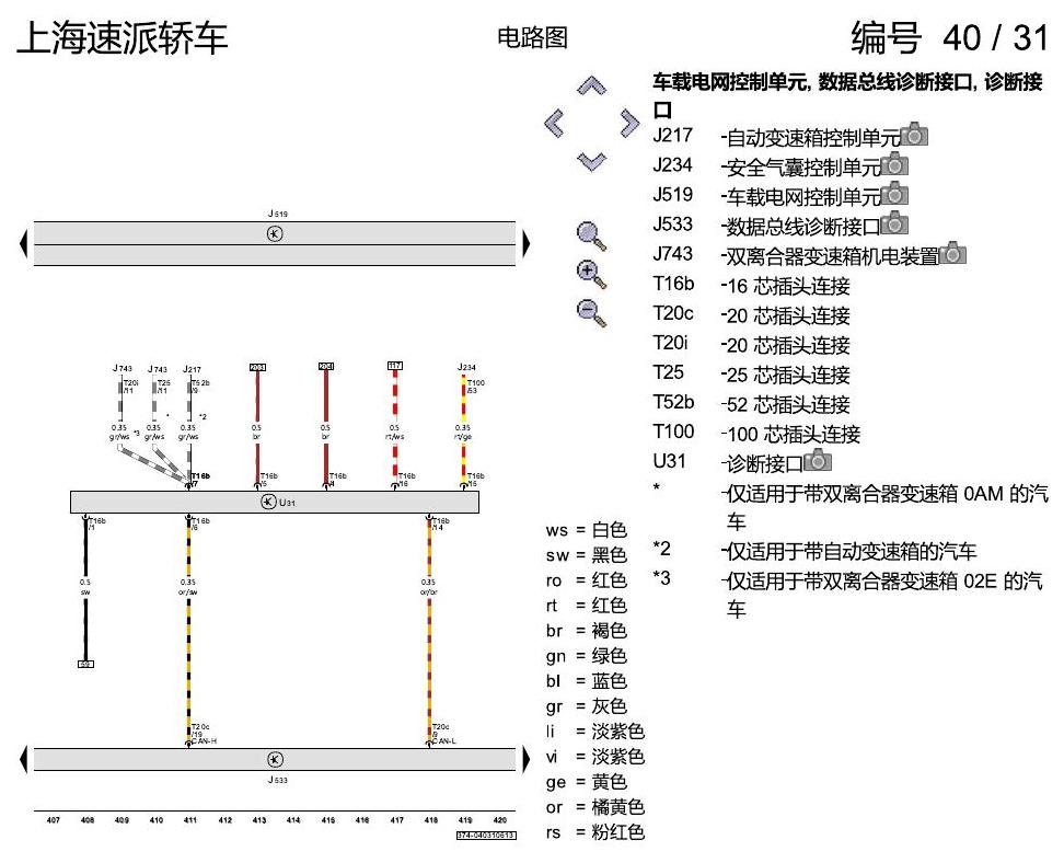 斯柯达速派 基本装备 电路图