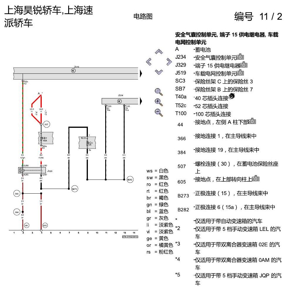 斯柯达速派 安全气囊 电路图