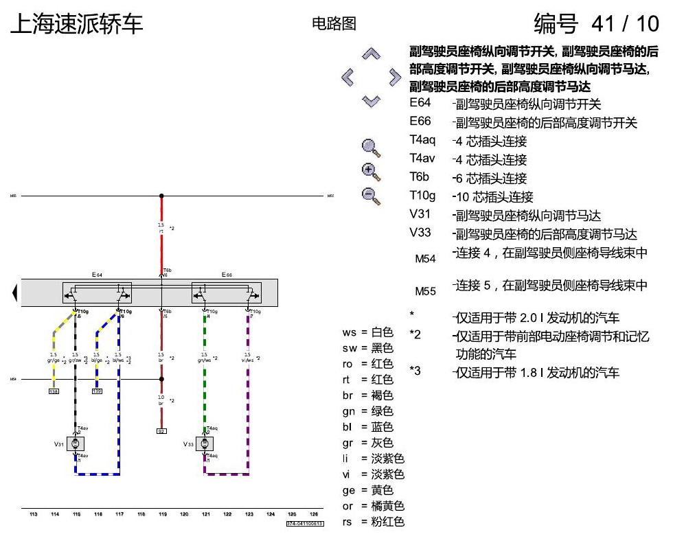 斯柯达速派 电动座椅调节装置,带记忆功能 电路图