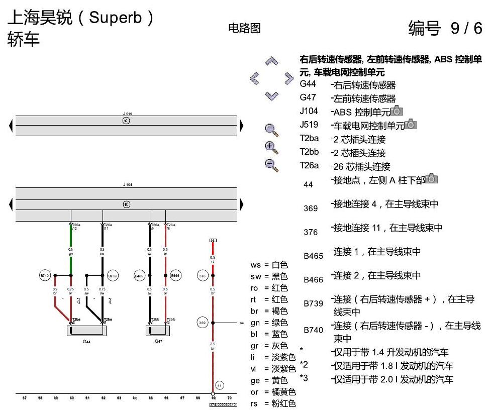 斯柯达速派 防抱死制动系统(ABS) 电路图