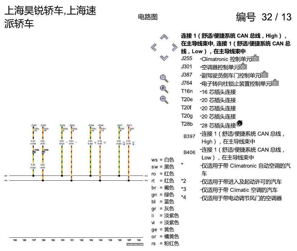 斯柯达速派 驱动系统 CAN 总线联网,便捷系统和信息娱乐系统 电路图