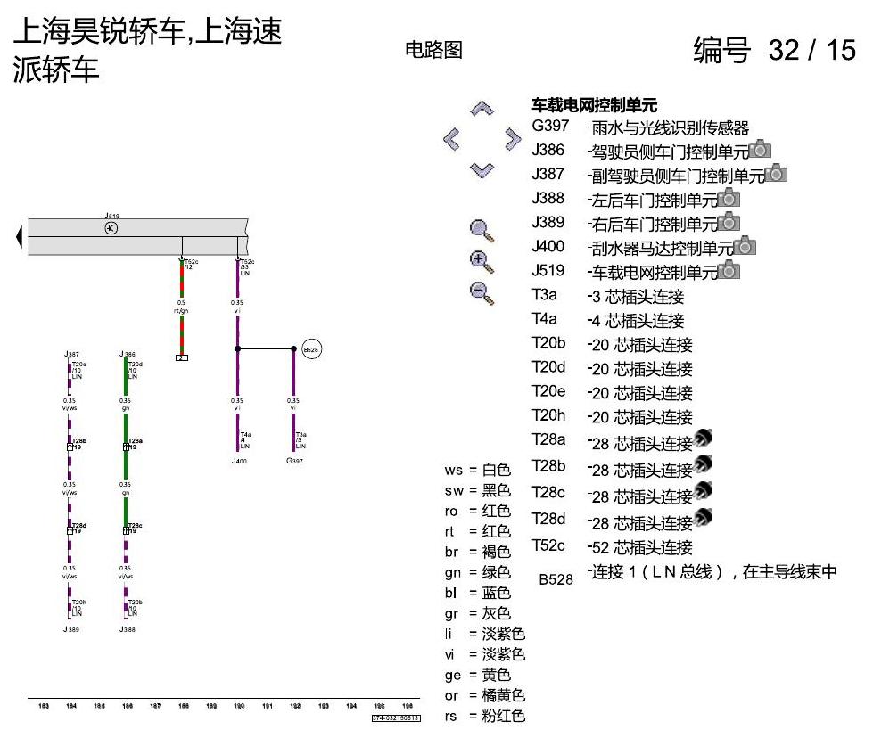 斯柯达速派 驱动系统 CAN 总线联网,便捷系统和信息娱乐系统 电路图