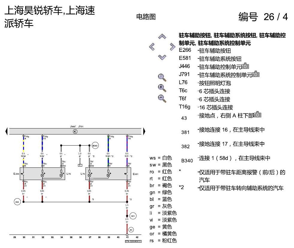 斯柯达速派 驻车距离报警(PDC) 电路图