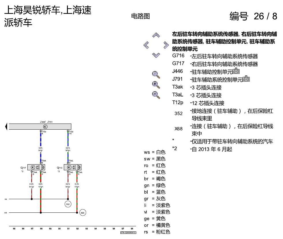 斯柯达速派 驻车距离报警(PDC) 电路图