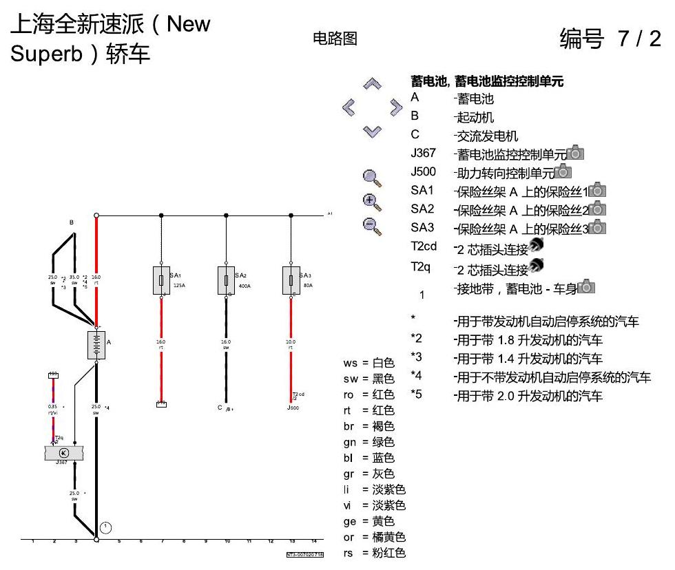 斯柯达速派 MQB 保险丝 配置 电路图