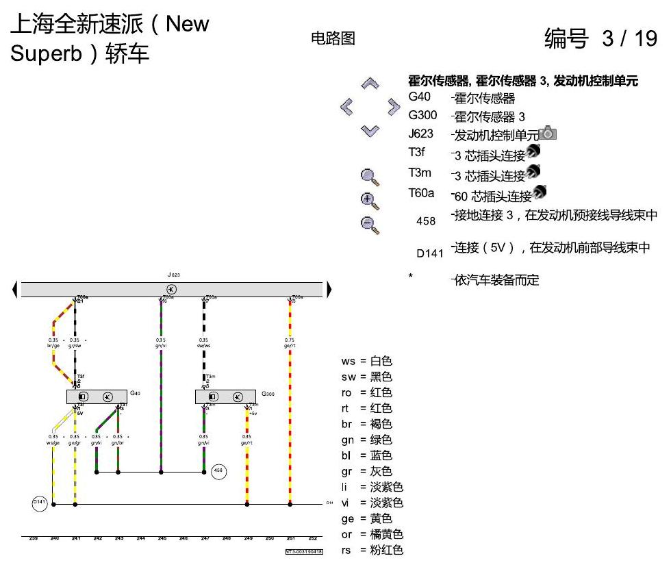 斯柯达速派 MQB 安装位置 1.4 发动机 CSSA 电路图