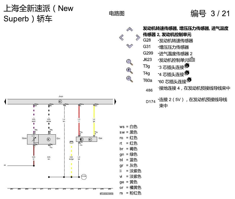 斯柯达速派 MQB 安装位置 1.4 发动机 CSSA 电路图