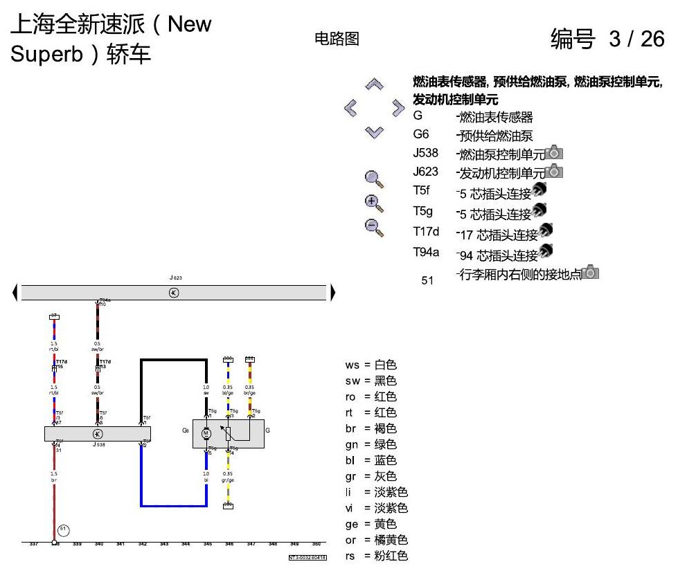 斯柯达速派 MQB 安装位置 1.4 发动机 CSSA 电路图