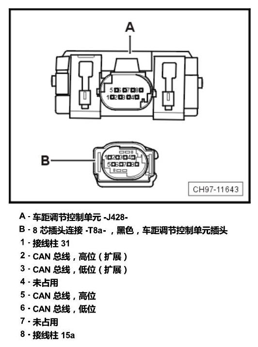 斯柯达速派 MQB 安装位置 发动机舱内控制器 电路图
