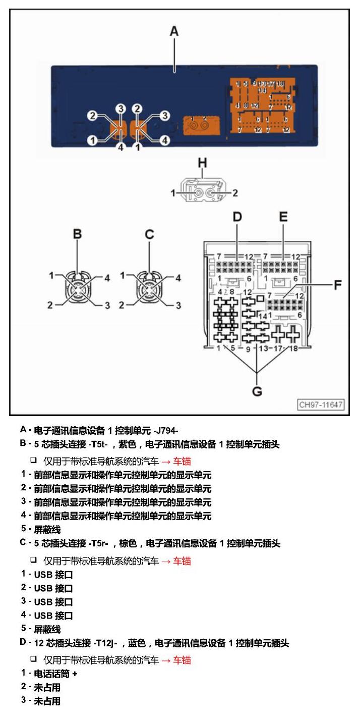 斯柯达速派 MQB 安装位置 车内空间的控制器 电路图