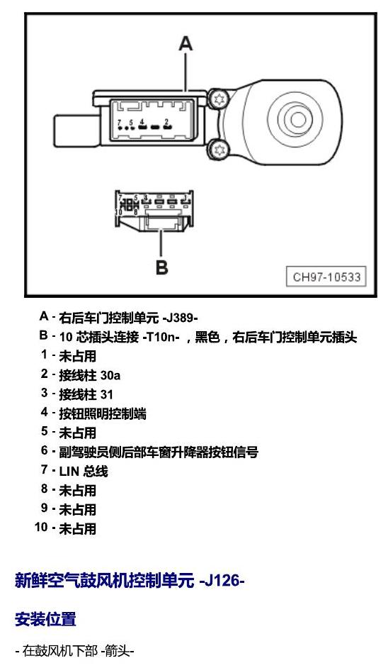 斯柯达速派 MQB 安装位置 车内空间的控制器 电路图