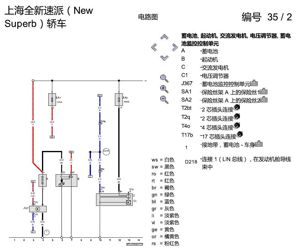 斯柯达速派 MQB 带启停的 1.4发动机 CSSA 电路图