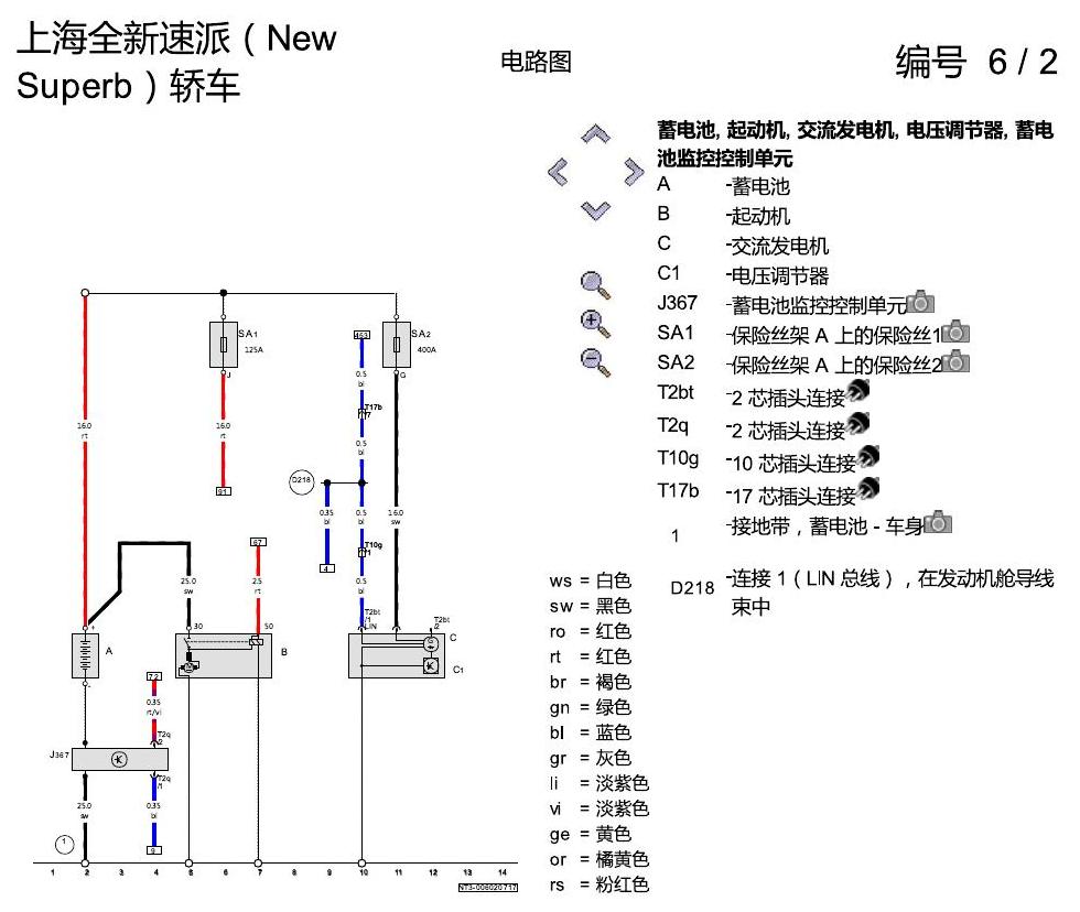 斯柯达速派 MQB 带自动启停系统的 1.8 升汽油发动机 电路图