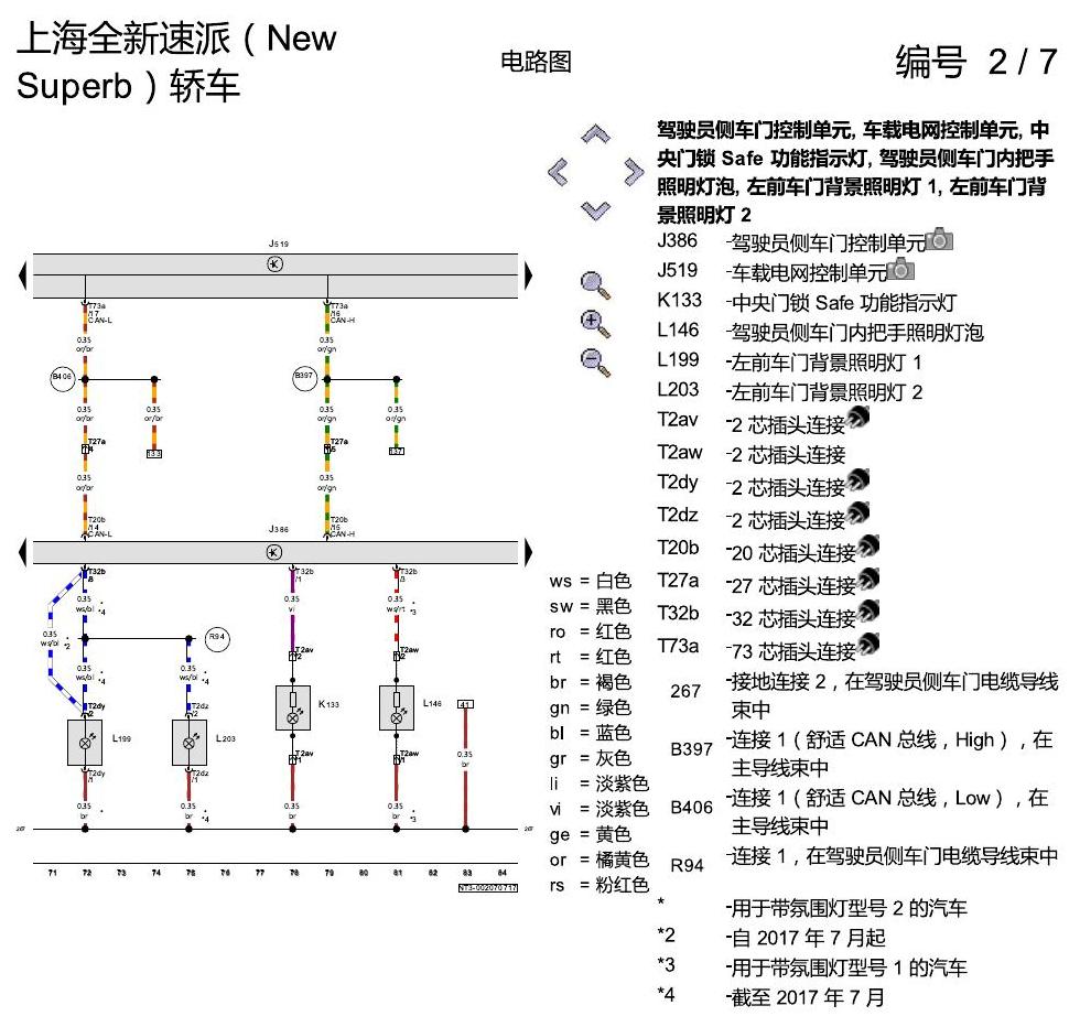 斯柯达速派 MQB 舒适便捷系统 电路图
