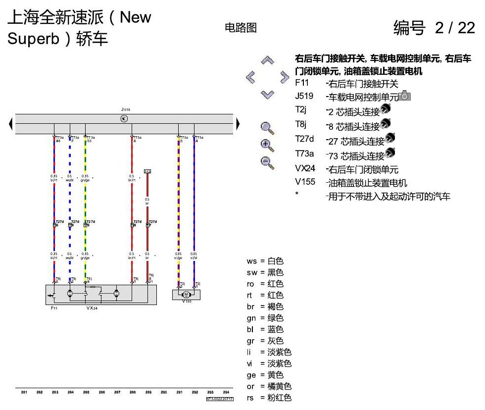 斯柯达速派 MQB 舒适便捷系统 电路图