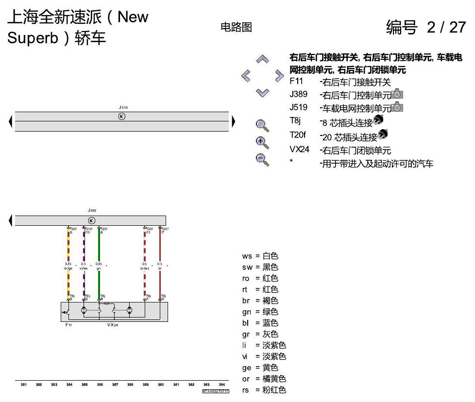 斯柯达速派 MQB 舒适便捷系统 电路图