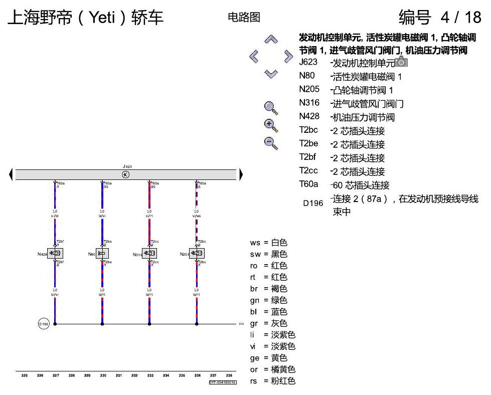 斯柯达野帝 1.8 升汽油发动机 , CEAA 电路图