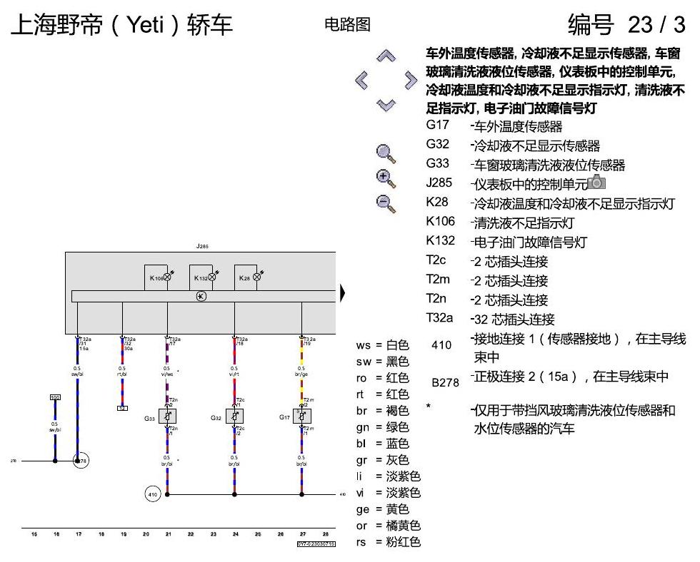 斯柯达野帝 仪表板 电路图