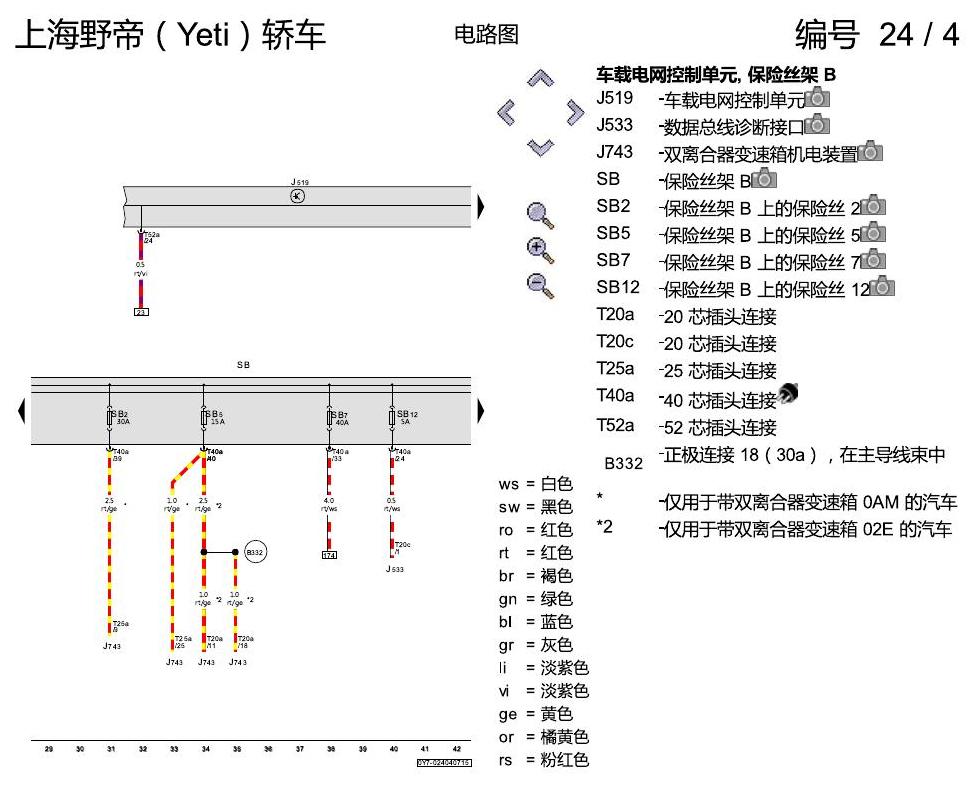 斯柯达野帝 保险丝配置 电路图