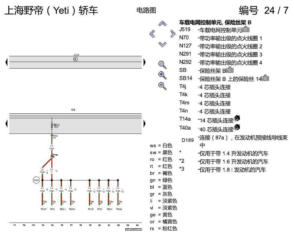 斯柯达野帝 保险丝配置 电路图