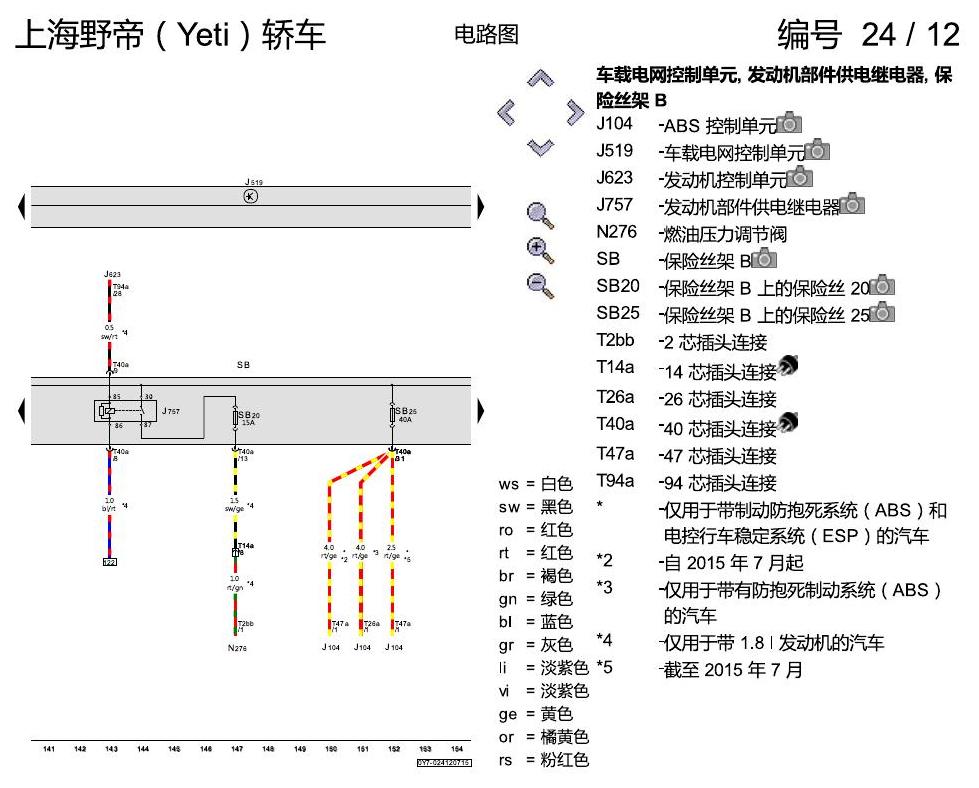 斯柯达野帝 保险丝配置 电路图