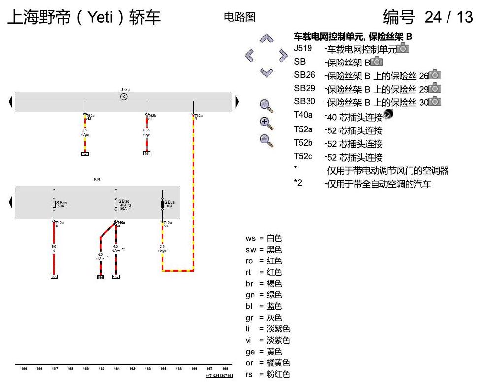 斯柯达野帝 保险丝配置 电路图