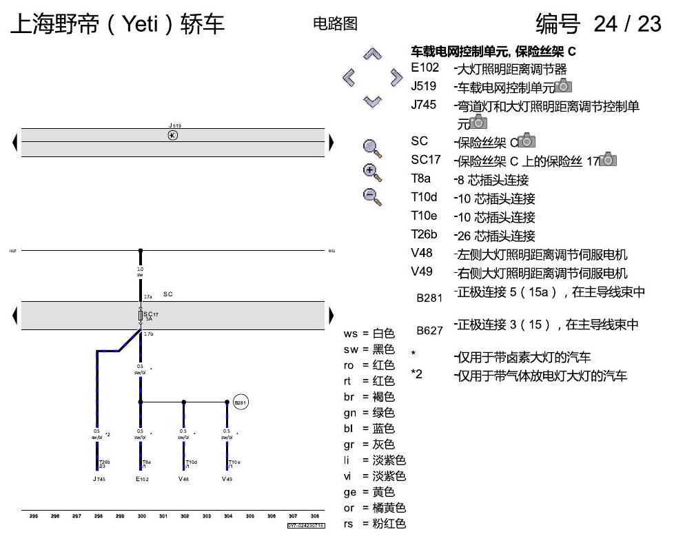 斯柯达野帝 保险丝配置 电路图