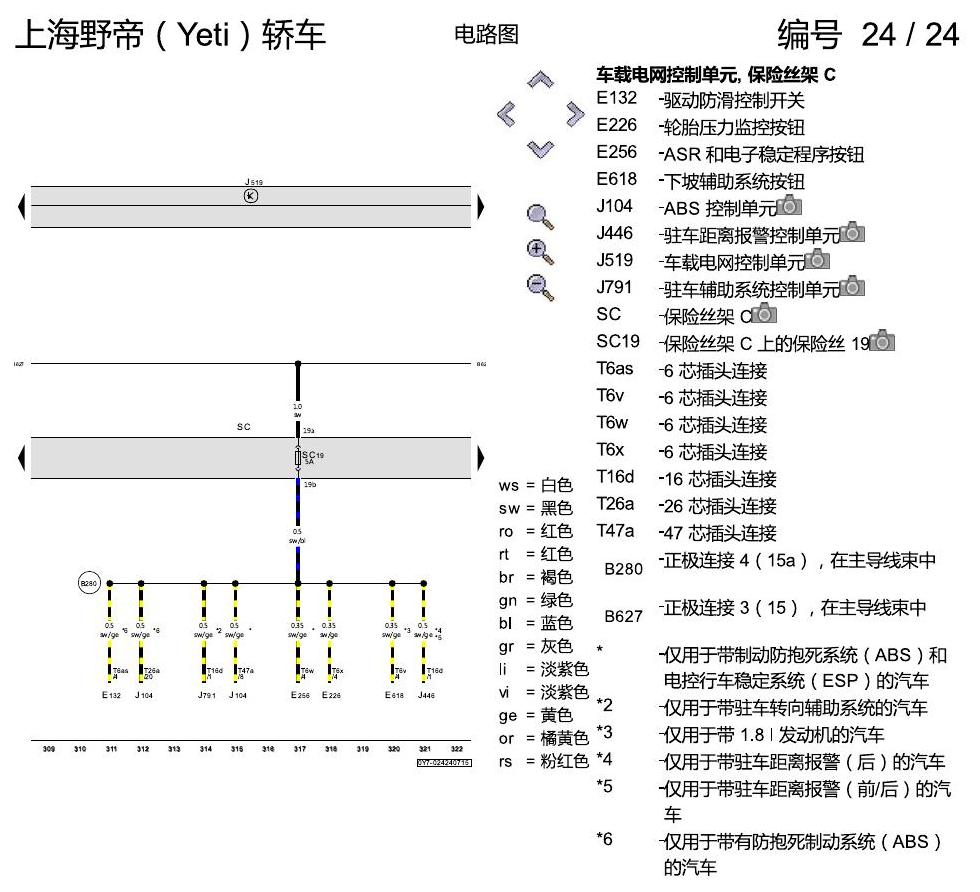 斯柯达野帝 保险丝配置 电路图