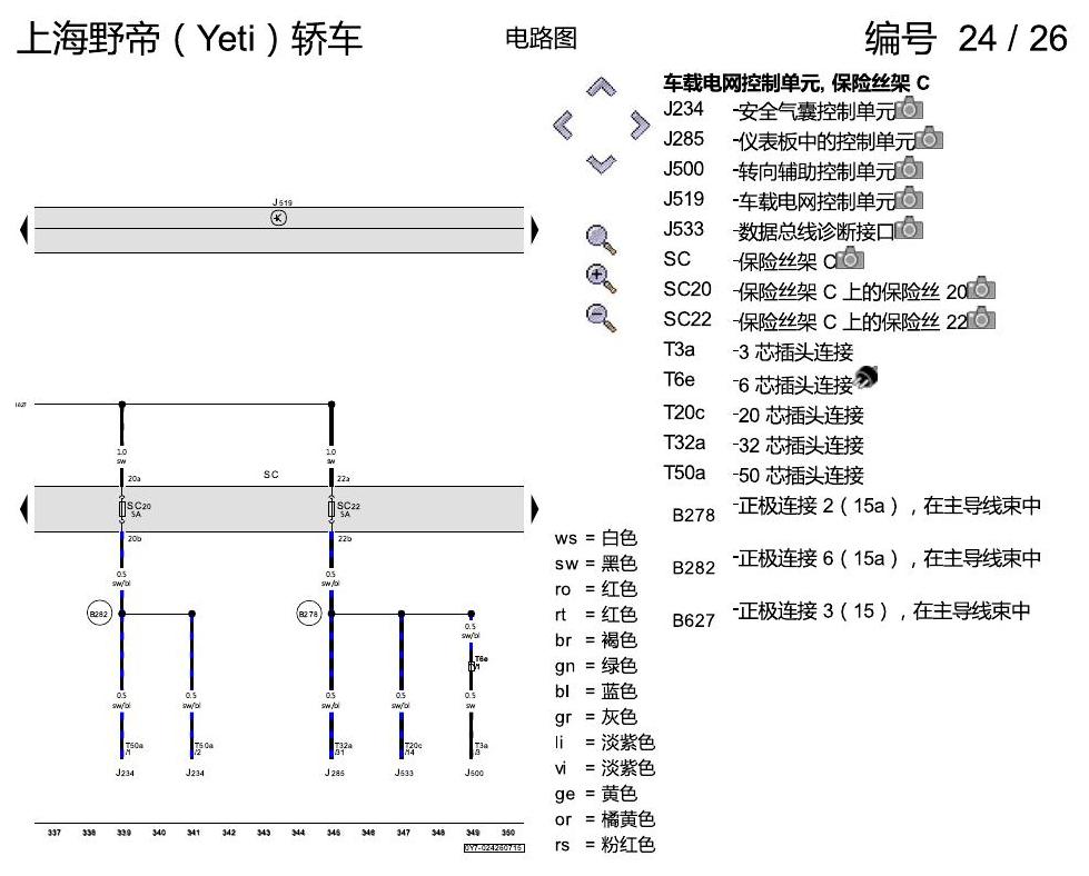斯柯达野帝 保险丝配置 电路图