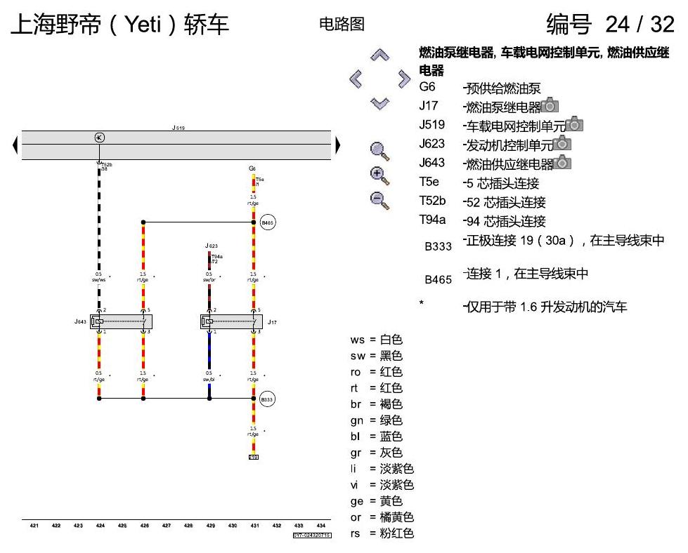 斯柯达野帝 保险丝配置 电路图