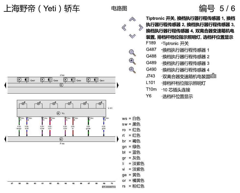 斯柯达野帝 双离合器变速箱 02E 电路图