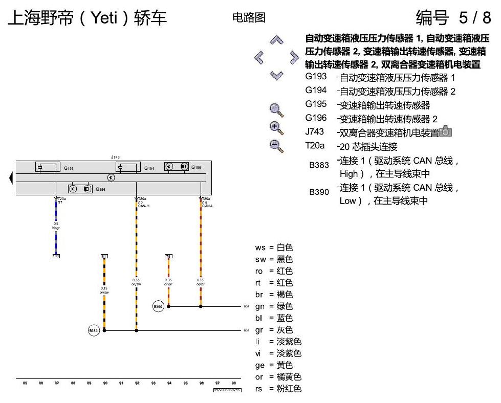 斯柯达野帝 双离合器变速箱 02E 电路图