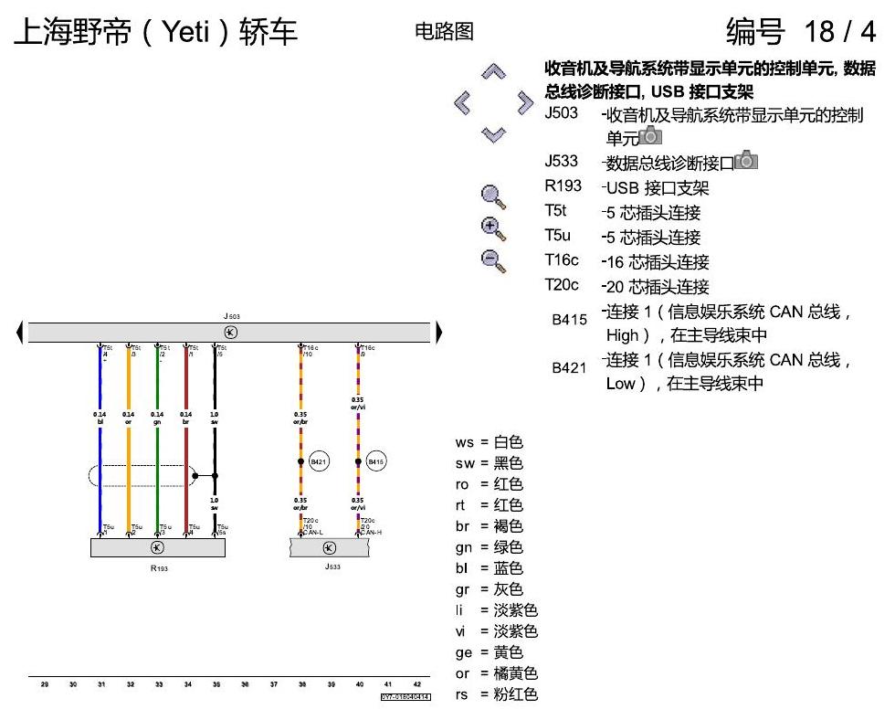 斯柯达野帝 收音机-导航系统 RNS 315 电路图