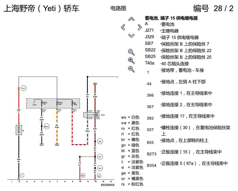 斯柯达野帝 防抱死制动系统(ABS) 电路图