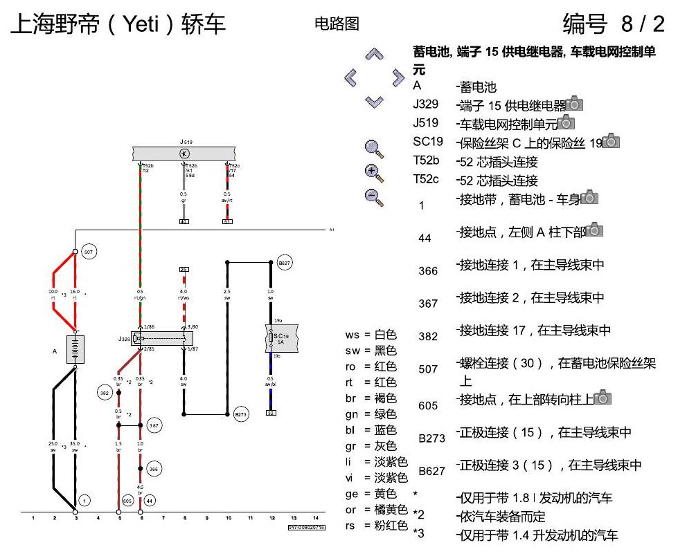 斯柯达野帝 防抱死制动系统(ABS)与电控行车稳定系统(ESP) 电路图
