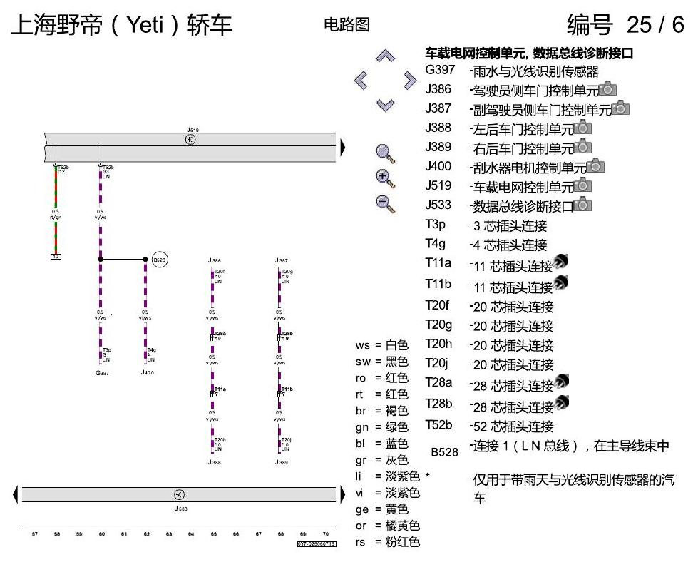 斯柯达野帝 驱动系统 CAN 总线联网,便捷系统和信息娱乐系统 电路图